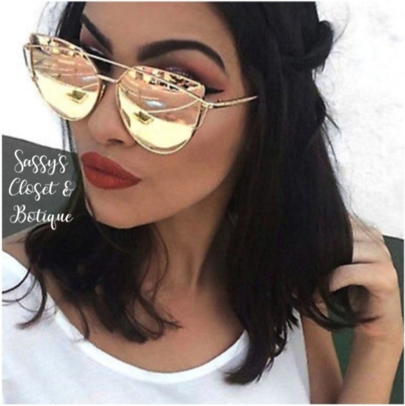 LAST 1🔥Cat Eye Mirrored Aviator Sunglasses - Picture 4 of 8